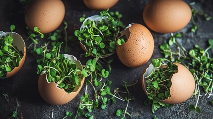 Eggshells Repurposed: Microgreens Thrive in Recycled Shells