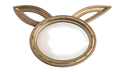 Luxurious gold rabbit head sculpture on a black background, artistic representation of elegance and modern design