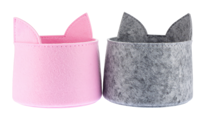 Playful cat ears, vibrant diy felt costume accessories on a black background two