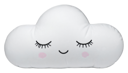 Dreamy cloud pillow with a touch of pink, soft, fluffy, and perfect for cozy comfort