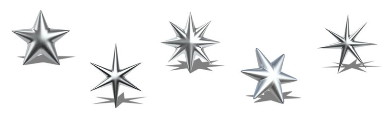 set of vector star symbols with sharp chroma style