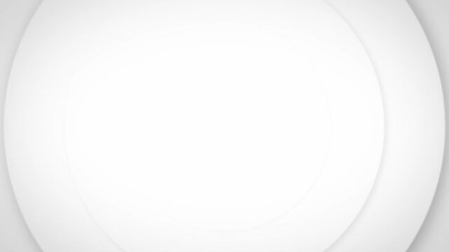 White simple abstract pulsating circles background, geometric animation