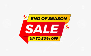 End of season sale banner, Sale banner promotion template design.