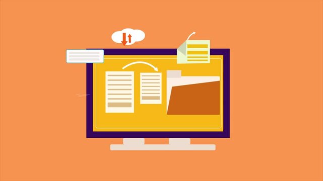 File transfer with digital device with easy process, create more  file, animation video