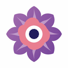 Elegant Anemone Flower on White Background High Resolution Graphic Design