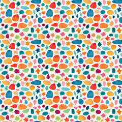 Colorful abstract irregular shapes seamless tileable pattern
