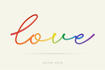 Love in Rainbow Colors Calligraphy