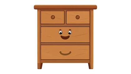 Gleeful cartoon treasure chest with bright smile, delightful illustration smiling