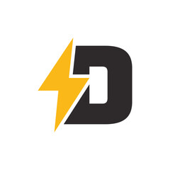 Letter D logo design. Initial D Abstract symbol.