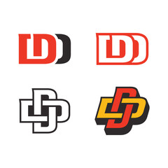 Set of Letter D logo design. Initial D Abstract symbol Collection.