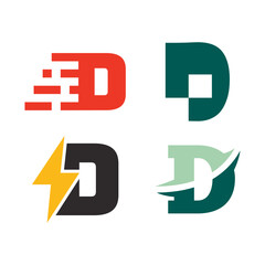 Set of Letter D logo design. Initial D Abstract symbol Collection.