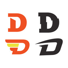 Set of Letter D logo design. Initial D Abstract symbol Collection.