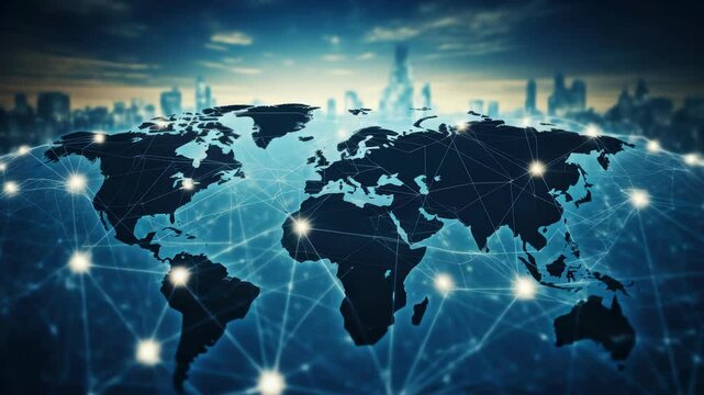 Logistics international delivery concept, World map with logistic network distribution on background.background for Concept of fast or instant shipping, Online goods orders worldwide