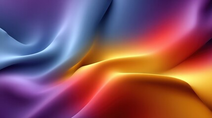 Abstract smooth flowing colorful fabric with vibrant gradient and silky texture in motion background