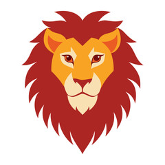 Majestic Lion Head Illustration on White Background