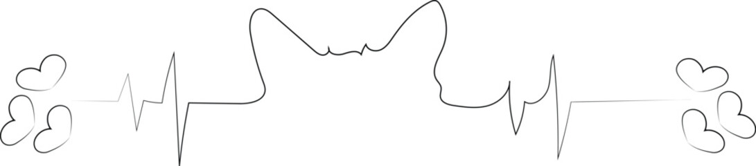 WebContinuous line drawing of cat on white background