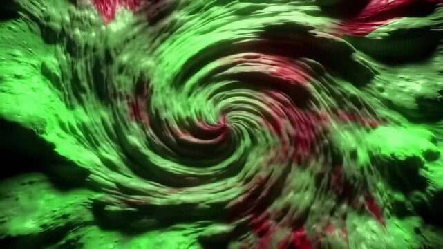 Abstract Swirl Animation Green and Red Texture Motion Graphic