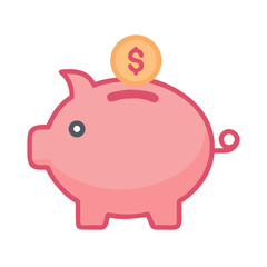 Obraz premium Finance line icon set of money, wallet, banking tools, currency symbols, investment chart, financial services, piggy bank, dollar thin linear illustration.