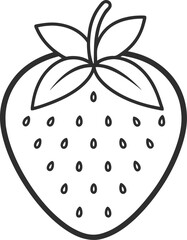 strawberry vector outline icon on white or transparent background