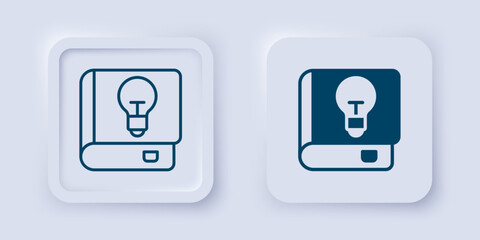 Filled and outline User manual icon isolated on grey background. User guide book. Instruction sign. Read before use. Square button. Vector