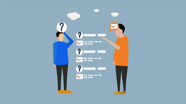 Make question for get answer concept, correct answer for question, animation video clip