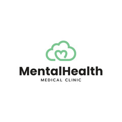 Mental health logo vector illustration design