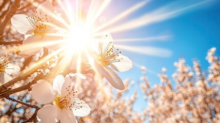 White Flowers Blossom Under Sunlight