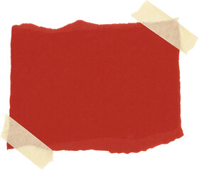 Red Torn Paper Note with Masking Tape