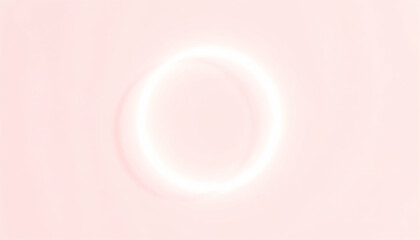 Glowing White Neon Circle on Pink Background
