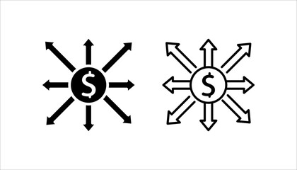 Income distribution icon. Solid style. Isolated on white background.	