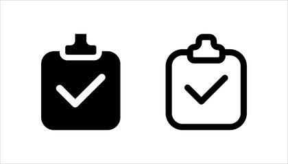 Project planning icon. Flowchart on clipboard. Outline style. Vector. Isolate on white background.