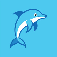 Fototapeta premium Bottlenose dolphin vector art illustration.