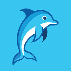 Fototapeta premium Bottlenose dolphin vector art illustration.