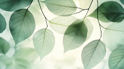 Serene Translucent Leaves: Botanical Art Photography