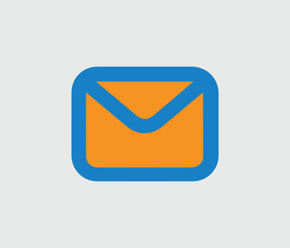 blue mail icon design layout.
