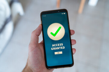 Access granted notification on smart phone.