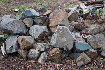 Stack of Large Rocks in Natural Outdoor Setting
