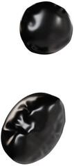 3D Black inflatable special symbol with a glossy plastic effect, inflated balloon style typography for trendy futuristic design