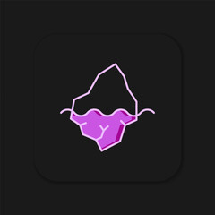 Filled outline Iceberg icon isolated on black background. Flat filled outline style with shadow. Vector