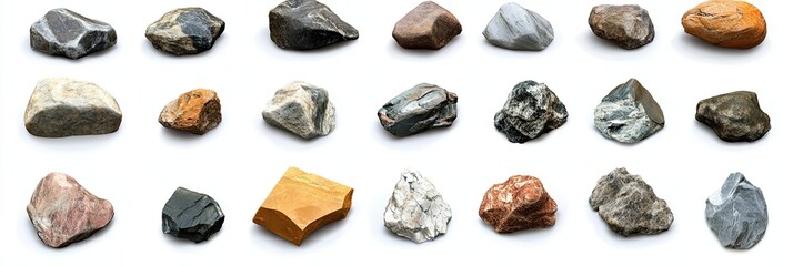 Assorted rocks of various colors and textures (3)