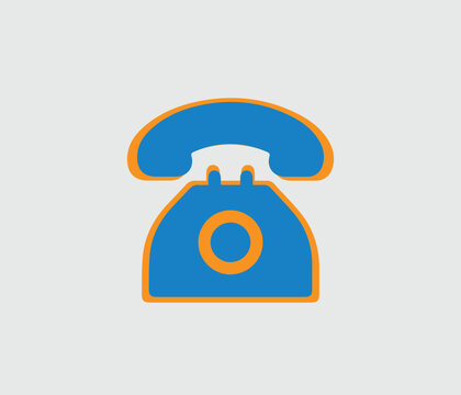 Unique telephone icon design. Creative telephone icon design layout. Telephone icon design with color set.