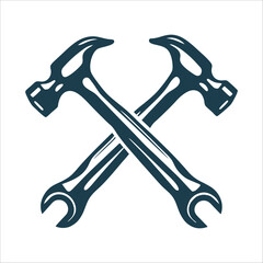 Labor Day Hammer and Wrench Geometric Icon