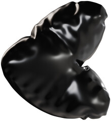 3D Black inflatable special symbol with a glossy plastic effect, inflated balloon style typography for trendy futuristic design