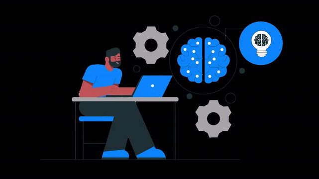 Robot and Human Thinking AI vs Humans Design is a flat design stock illustration ideal for UI/UX design, app visuals, marketing graphics, and creative commercial use.