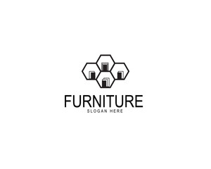 Obraz premium furniture logo vector icon illustration