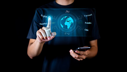 Global Connectivity  Interactive World Map on Digital Screen