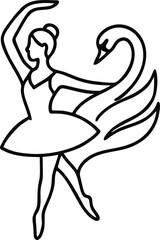 Ballerina dances with swan elegance