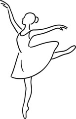 Ballerina poised gracefully in elegant silhouette