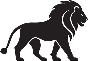 Fototapeta premium Lion Silhouette Vector Illustration on Transparent Background