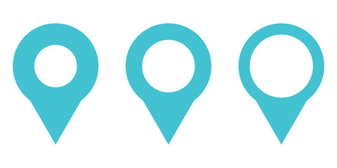 Set of map pin location icons. Modern map markers .Vector illustration on a white background.